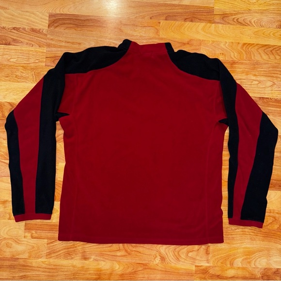 Vtg The North Face Red Burgundy 1/4 Zip Fleece Pullover Men’s Sz Med TNF Fleece - Picture 9 of 16